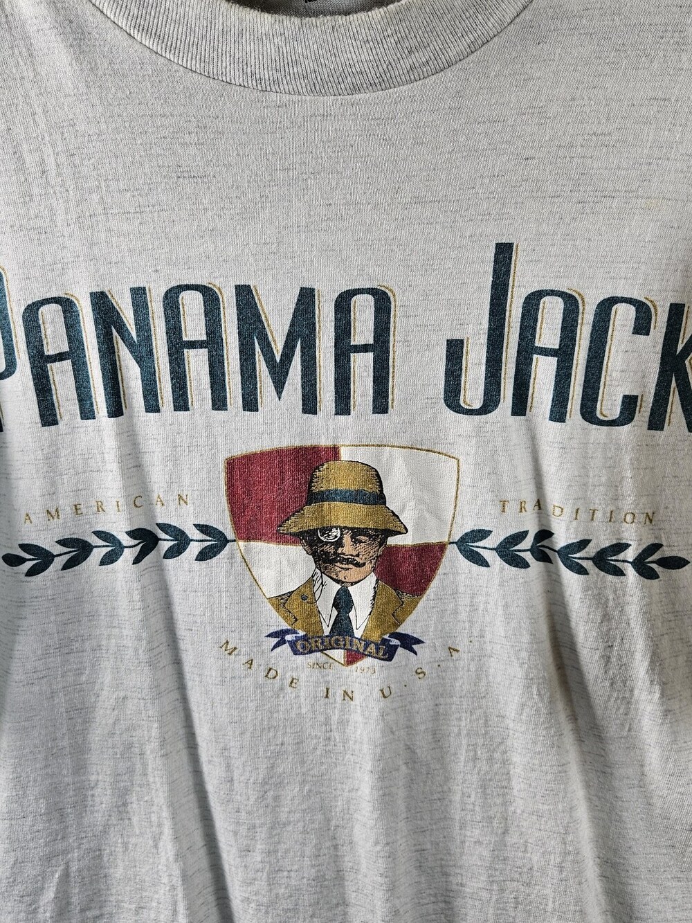 VTG 80s Panama Jack Shirt Mens Large *Fits As Small Grey Single Stitch USA